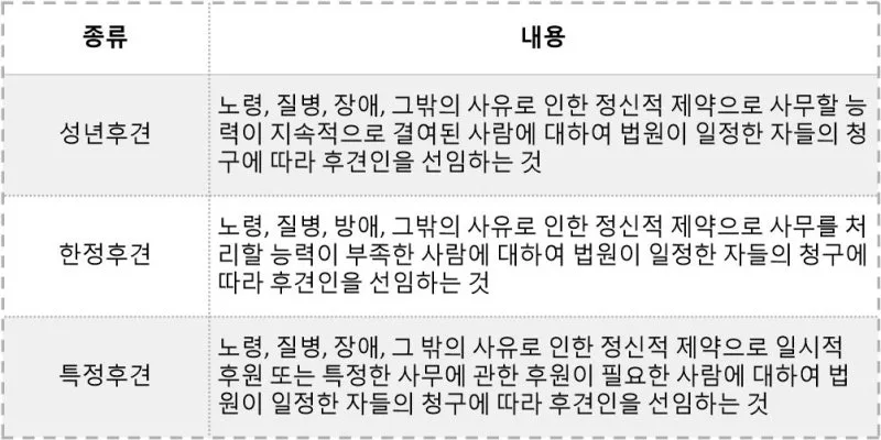 후견제도, 무엇이고 어떤 경우에 필요한가요? 도표 6