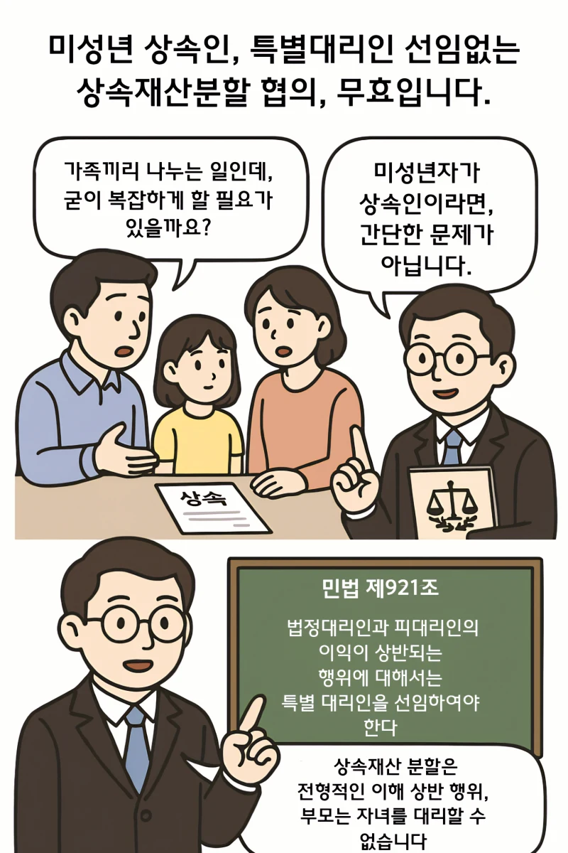 미성년 자녀가 상속인일 때, 특별대리인 선임 없이 분할하면 왜 위험한가 도표 3