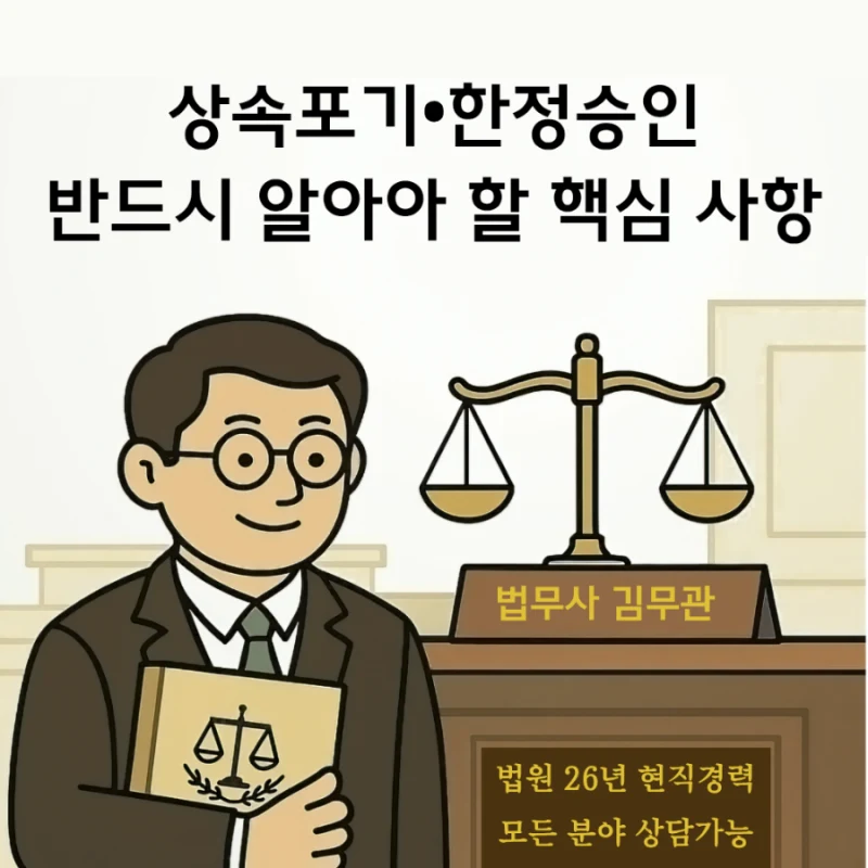 상속포기와 한정승인, 실무에서 자주 놓치는 핵심 실수 3가지 | 법무사 김무관 도표 1