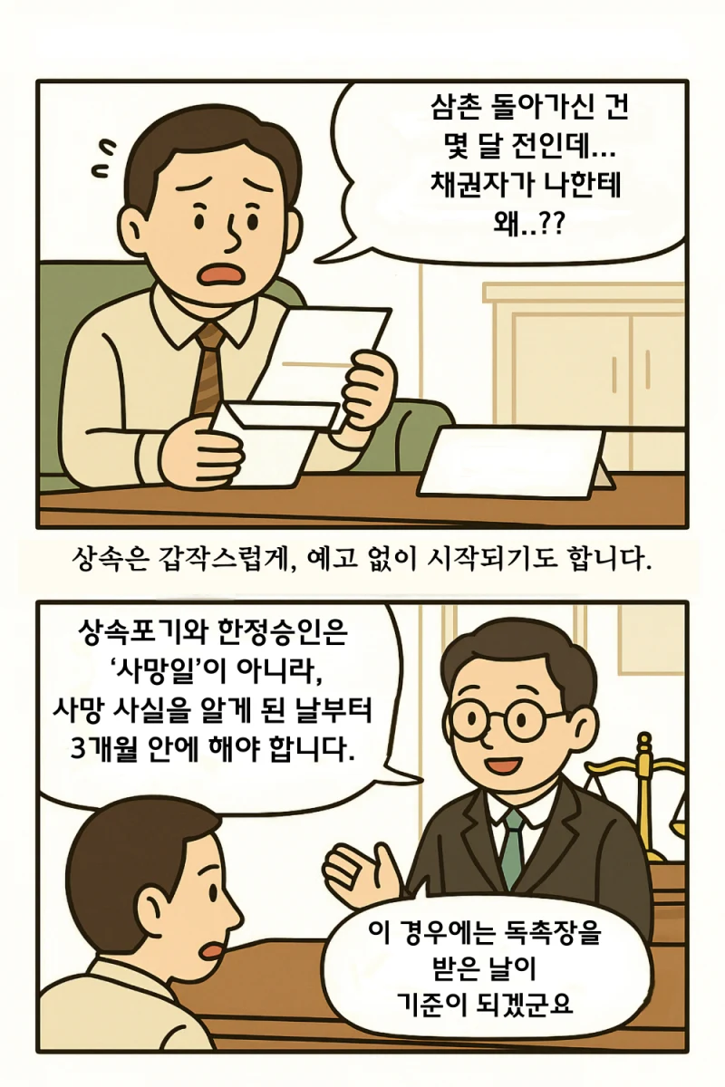 [법무사툰 2화] 상속포기•한정승인 시 반드시 알아야 할 핵심 사항 도표 2