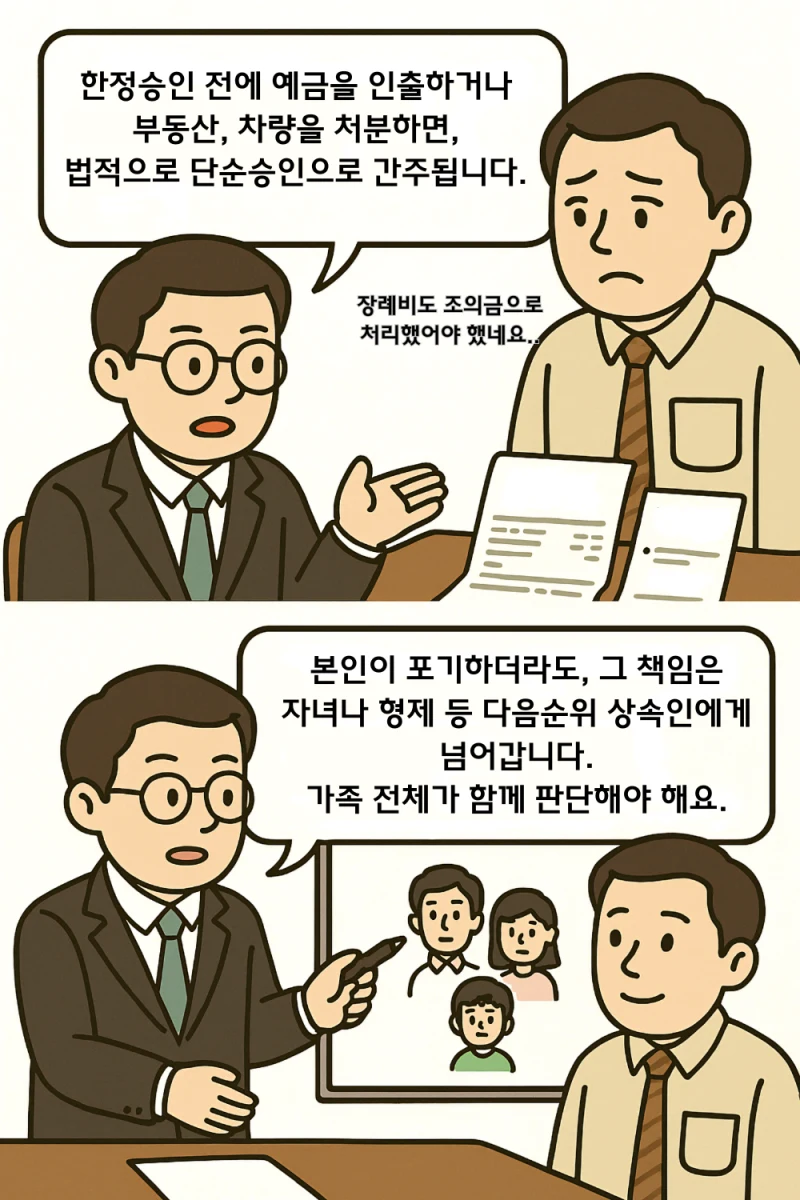 [법무사툰 2화] 상속포기•한정승인 시 반드시 알아야 할 핵심 사항 도표 3
