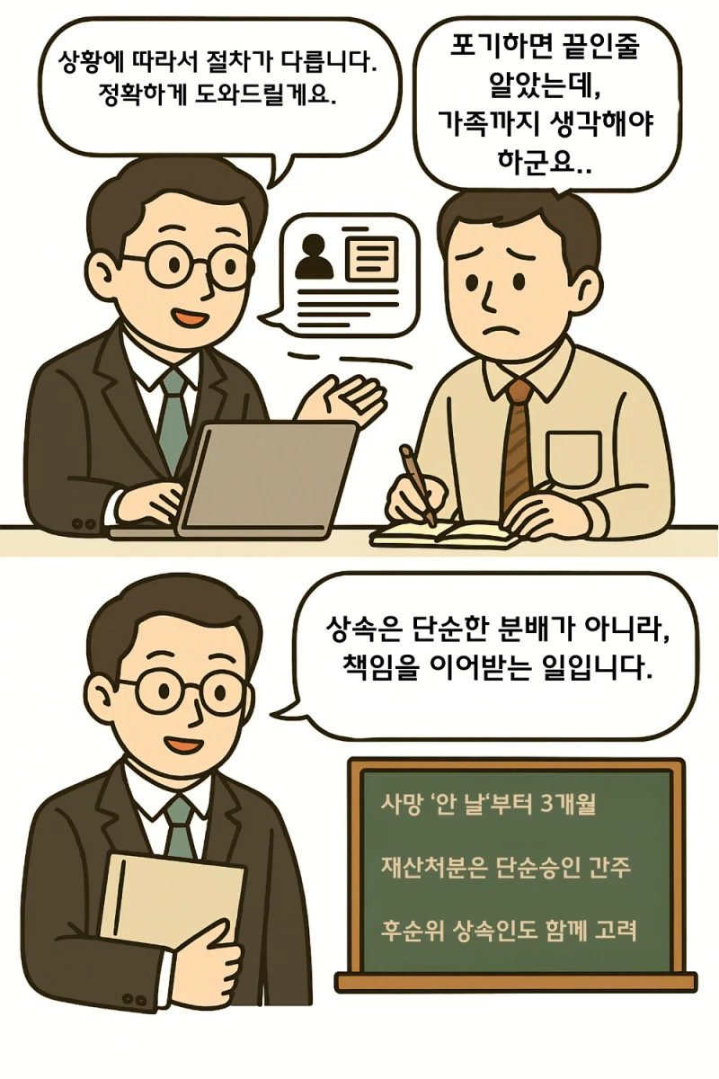 [법무사툰 2화] 상속포기•한정승인 시 반드시 알아야 할 핵심 사항 도표 4