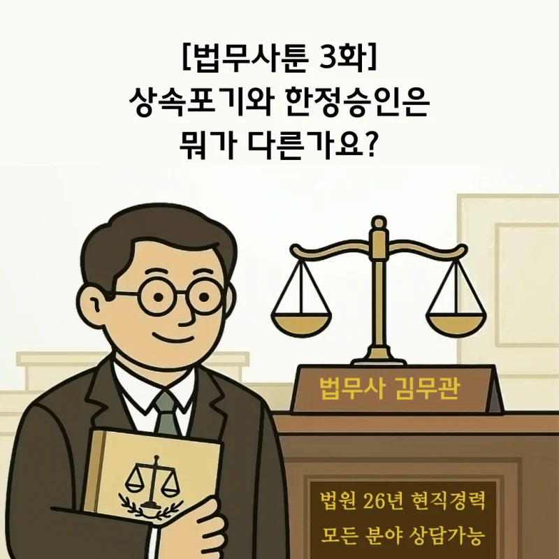 [법무사툰] 상속포기와 한정승인은 뭐가 다른가요? 도표 1