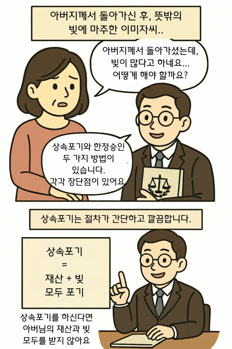 [법무사툰] 상속포기와 한정승인은 뭐가 다른가요? 도표 3