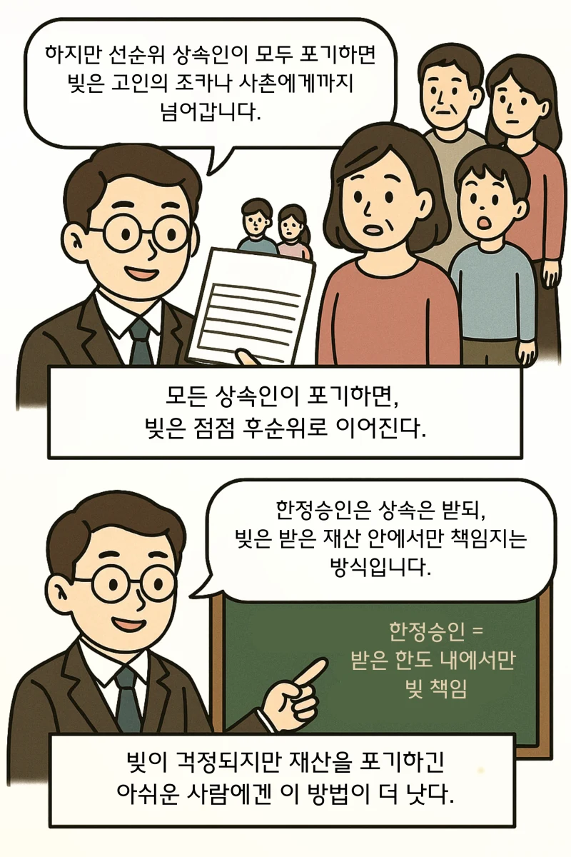 [법무사툰] 상속포기와 한정승인은 뭐가 다른가요? 도표 4