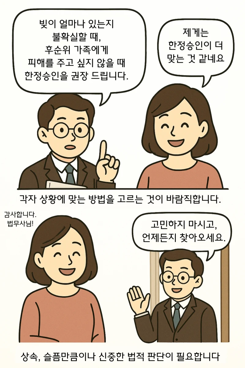 [법무사툰] 상속포기와 한정승인은 뭐가 다른가요? 도표 6