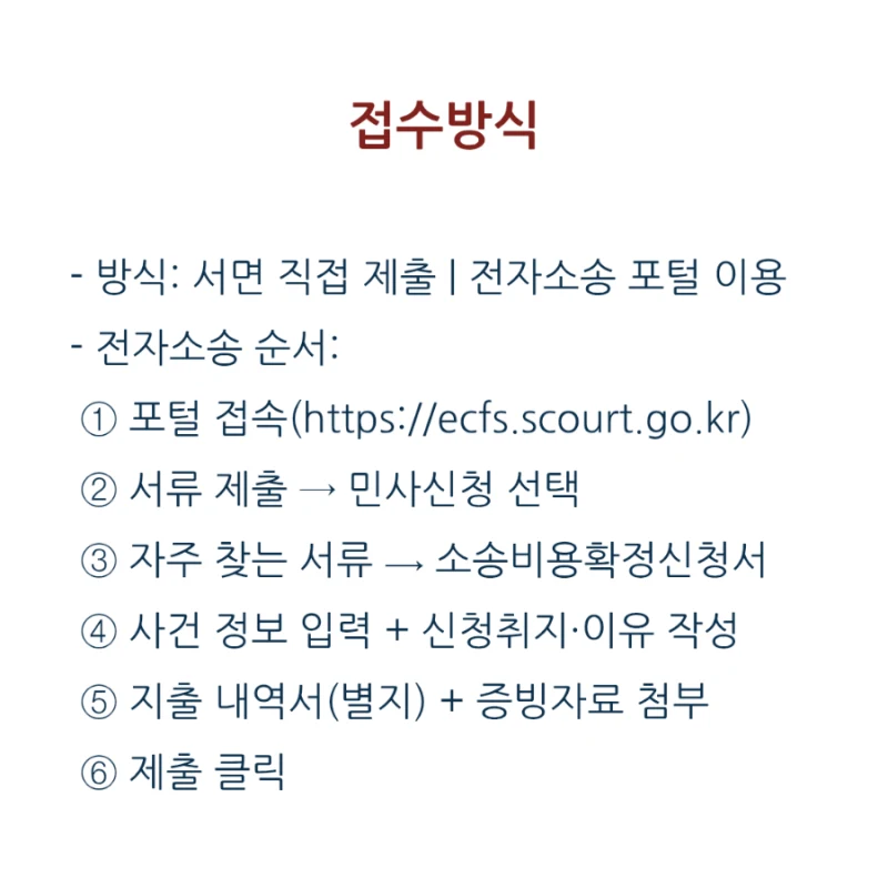 소송비용확정신청, 언제 어디서 어떻게 신청하나요? 승소 후 받을 수 있는 비용, 정확히 알아보세요! 도표 5