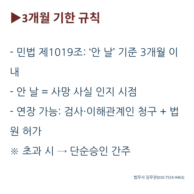 셀프 상속포기, 언제 어디서 어떻게? 혼자서도 가능할까요? 꼭 알아야 할 3개월의 법칙 도표 3