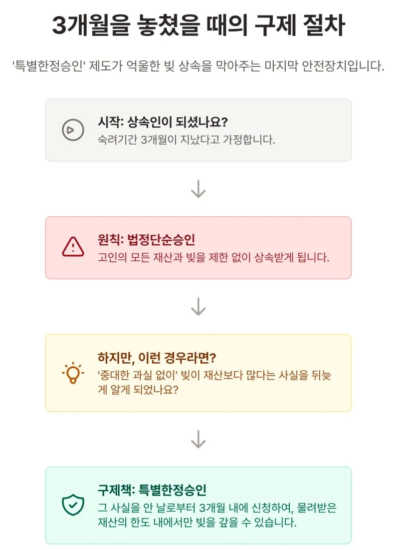 한정승인 사망 후 3개월의 숙려기간을 놓쳤어도 괜찮을까? '상속개시 있음을 안 날'의 진짜 의미와 특별한정승인 신청 방법 도표 4
