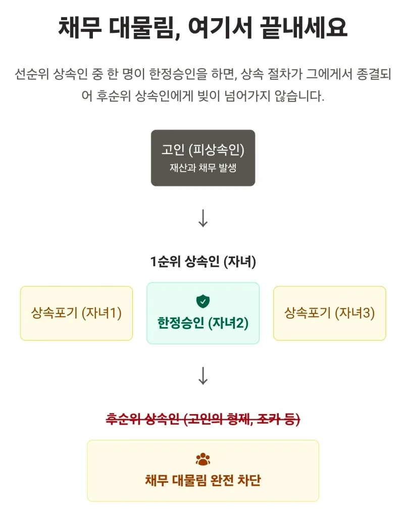 상속빚 때문에 막막하신가요? 물려받은 재산만큼만 빚 갚는 한정승인의 효과와 절차, 법무사가 쉽게 알려드립니다. 도표 5