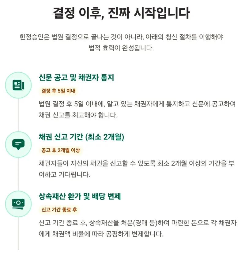 상속빚 때문에 막막하신가요? 물려받은 재산만큼만 빚 갚는 한정승인의 효과와 절차, 법무사가 쉽게 알려드립니다. 도표 6