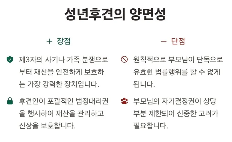 치매 부모님 성년후견 한정후견 비교, 어떤 것을 신청해야 할까요? 장단점과 차이점 완벽 비교 도표 5