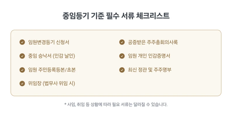 법인 이사 감사 임원변경등기, 500만 원 과태료 막는 가장 확실한 방법과 필수 서류 및 절차 총정리 도표 5