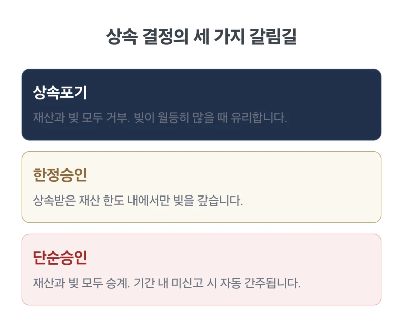 재산상속포기. 갑자기 돌아가신 부모님 빚 상속 문제, 재산상속포기 기간과 절차를 놓치면 돌이킬 수 없습니다. 도표 6