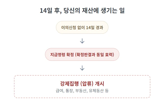지급명령 이의신청, 2주 기한 놓치면 어떻게 되나요? | 법무사 김무관 도표 3