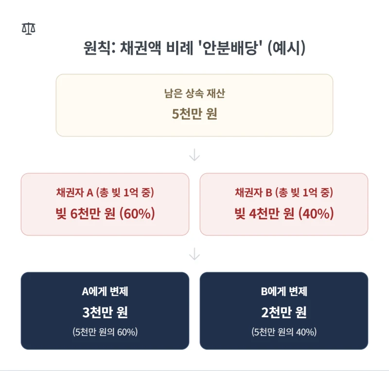 한정승인 채권 변제 순서, 우선권 있는 채권자와 일반 채권자 중 누구에게 먼저 갚아야 하나요? 31년 경력 법무사가 명쾌하게 정리합니다. 도표 7