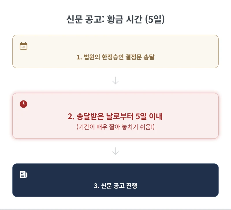 한정승인 결정 후 신문 공고, 채권자 최고 방법 (31년 경력 법무사가 직접 알려드립니다) 도표 5