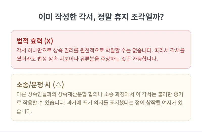 부모님 생전 작성한 상속포기 각서, 법적 효력 정말 있을까요? 31년 법무사가 진실을 알려드립니다. 도표 6