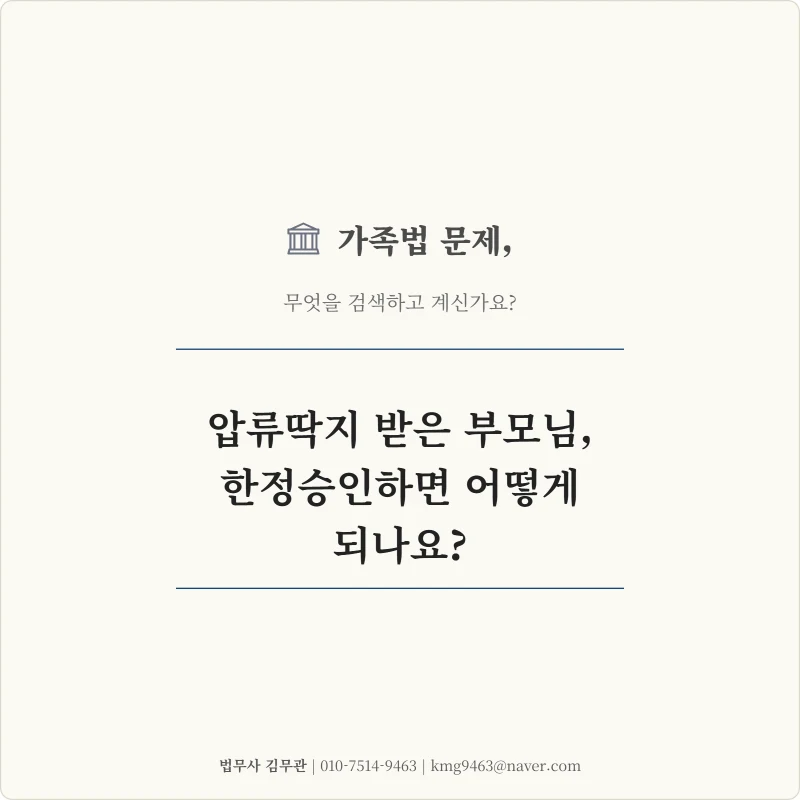 압류딱지 받은 부모님, 한정승인하면 어떻게 되나요? 도표 1